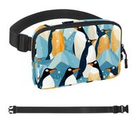 Penguins Flocking in the Snow-1485 Unisex Style Fanny Pack: Fashion Waist Packs, Crossbody Bags Sport Slim Fashionable for Jogging Hiking Hiker Woman Man, Multicolor, 1.5x9.0x5.9in/4x23x15cm