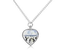 Penguins Gathered in Ice Fields Pet Ashes Necklace with Filling Kits 70CM Cable Chain Memorial Cremation Urn Necklace Jewelry Souvenir Keepsake for Human Ashes Dogs Cats Sympathy Gift for Women Men
