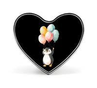 Penguins I Can Believe I Can Fly Badge Pin Brooch Heart Shape Button Aluminum Decor for Backpacks Hats