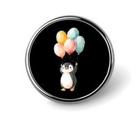 Penguins I Can Believe I Can Fly Pin Brooch Badge Button Round 1 Inch