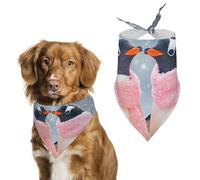 Penguins in Snows Day Funny Dog Bandanas Puppy Triangle Scarf Washable Bib for Small Medium Large Pet