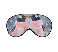 Penguins in Snows Day Funny Eye Mask for Sleep with Adjustable Strap Blocks Light Eye Shade Cover