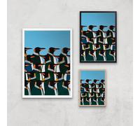 Penguins In Suits Giclee Art Print - A3 - White Frame