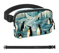 Penguins in the Ice and Snow Forest-1506 Unisex Style Fanny Pack: Fashion Waist Packs, Crossbody Bags Sport Slim Fashionable for Jogging Hiking Hiker Woman Man, Multicolor, 1.5x9.0x5.9in/4x23x15cm