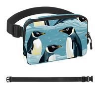 Penguins in the Snow-1497 Unisex Style Fanny Pack: Fashion Waist Packs, Crossbody Bags Sport Slim Fashionable for Jogging Hiking Hiker Woman Man, Multicolor, 1.5x9.0x5.9in/4x23x15cm