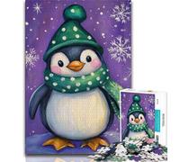 Penguins in Winter 1000 Pieces Jigsaw Puzzles For Teens And Adults,for Educational Game Challenge Toy Unique Home Decor And Gifts (38x26cm)