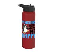 Penguins Make Me Happy You Not So Much Funny Penguin Stainless Steel Insulated Water Bottle