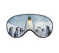 Penguins Mama and Little Printed Sleep Mask for Unisex Adult Soft Night Blindfold with Adjustable Strap