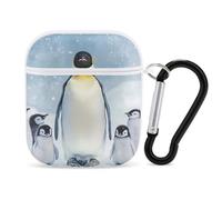 Penguins Mama And Little Trendy Bluetooth Earbuds Protector Cute Wireless Earbud Case Covers Compatible with Airpods 1/2