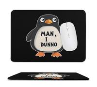 Penguins Man I Dunno Mouse Pad Waterproof Ultra-Thin Non-Slip Rubber Base Square Mouse Mat Gaming Mousepad 7.9"x9.4"