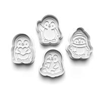 Penguins New Cookie Cutter & Stamp Set Baking Tools for Cookies, Fondant, Biscuits, Pastry, and Cake Decorating