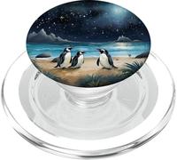 Penguins Night On The Beach Under Starry Sky PopSockets PopGrip for MagSafe