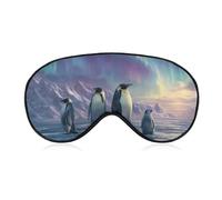 Penguins Northern Lights Soft Sleep Mask Funny Eye Shade Blindfold Eyemask for Travel Sleeping