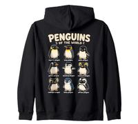 Penguins Of The World Bird Chart Emperor King Rockhopper Zip Hoodie