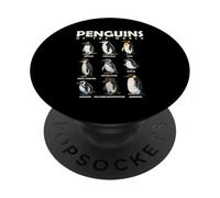 Penguins Of World Cute Species Animal Lover Men Women Kids PopSockets Adhesive PopGrip