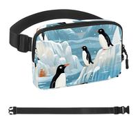 Penguins on Iceberg-1515 Unisex Style Fanny Pack: Fashion Waist Packs, Crossbody Bags Sport Slim Fashionable for Jogging Hiking Hiker Woman Man, Multicolor, 1.5x9.0x5.9in/4x23x15cm
