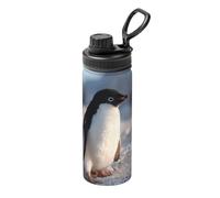 Penguins On The Ice 18oz Sports Insulated Kettle – Double Wall Stainless Steel Bottle with Leak-Proof Lid, Perfect for Outdoor, Gym, Camping, and Daily Use
