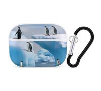 Penguins On The Iceberg AirPod Pro Case, Anti Scratch Hard PC Cover with Keychain, AirPod Pro 2nd/1st Case Accessories for Women Men, White-Style