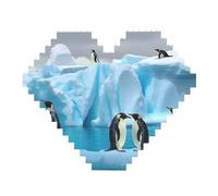Penguins On The Iceberg Building Block Puzzle Heart Shaped Personalized Photo Building Blocks Puzzles Family Keepsake Diy Romantic Home Decor Anniversary Birthday Gifts For Her, Him, Lovers, Couples