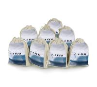 Penguins on The Iceberg Bunches Pocket Cotton And Hemp with Drawstring 8 Pieces Reusable Gift Bags Jewelry Pouch for Wedding DIY Craft Party (4.9 X 6.7 Inch)