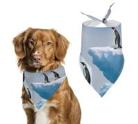 Penguins On The Iceberg Dog Bandanas for Feeding Grooming, Triangle Pet Bibs Washable Pets Scarf for Cats & Dogs