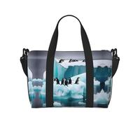 Penguins On The Iceberg Duffel Bags for Traveling - Lightweight Personal Item Travel Bags for Women, Gym Bags for Men, Black, One Size