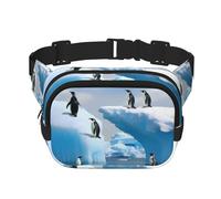 Penguins On The Iceberg Fanny Pack for Men Women Fashion Running Waist Packs with 3 Zipper Pockets Waterproof Crossbody Belt Bag with Adjustable Strap Sports Hip Pack for Travel Wallet