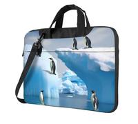 Penguins On The Iceberg Laptop Bag, Computer Briefcase Gifts for Men Women, 360 Protective Laptop Shoulder Bag, Black, 14 inch
