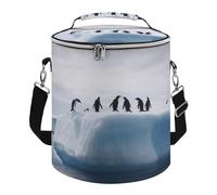 Penguins on The Iceberg Lunch Bag 15L, Insulated Picnic Basket with Leakproof Design - Large Cooler Tote for Camping, Beach, Hiking & Groceries