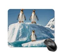 Penguins On The Iceberg Mouse Pad with Stitched Edge, Premium Mousepad Washable Cloth, Non-SlipRubber Mouse Mat Perfect Design for Gaming, Laptop, Office Work
