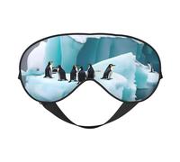 Penguins On The Iceberg Print Comfortable Eye Mask Breathable Adjustable Men Women Lightweight Travel Yoga Work