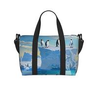 Penguins On The Iceberg Print Print Travel Duffel Bag, Lightweight Water-Resistant Weekender Spacious Gym & Travel Bag for Men, Women & Teens