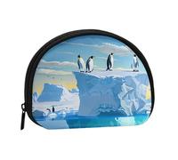Penguins On The Iceberg Print Printed Coin Purse Pouch-Shell Pouch Wallet,Mini Storage Bag,Cosmetic Bagholder for Woman Girls