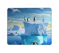 Penguins On The Iceberg Print Printed Gaming Mouse Pad 12x10 Inches, Non-Slip Rubber Base Laptop Mousepad Desk Mat with Stitched Edges for Gamer, Office, Home