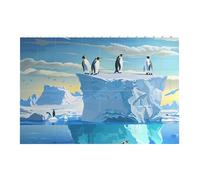 Penguins On The Iceberg print Printed Jigsaw Puzzle 14.4x9.8 CM, Rectangular Puzzle Challenging Game for Adults Gifts, Family Fun Decorative Wall Decor