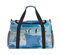 Penguins On The Iceberg Print Printed Travel Duffle Bag for Men Women Weekender Travel Organizer Bag for Sport, Outdoors, Gym & Fishing
