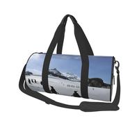 Penguins On The Iceberg Print Round Duffel Bag, Canvas Overnight Travel Tote Bag, Waterproof and Tear-Resistant.Foldable Weekend Travel Bag