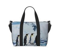Penguins On The Iceberg Print Travel Duffel Bag, Lightweight Water-Resistant Weekender Spacious Gym & Travel Bag for Men, Women & Teens