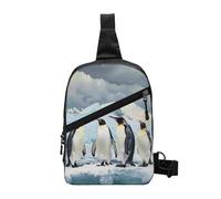 Penguins on the Iceberg Printed Chest Bag Shoulder Sling Bag for Men Women, Foldable Outdoor Crossbody Chest Packs Sport Daypacks