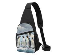 Penguins on The Iceberg Printed Chest Bag Sling Bag for Men Women, Outdoor Crossbody Fanny Packs Hiking Chest Packs Sport Daypacks