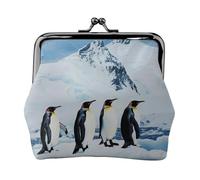 Penguins On The Iceberg Printed Coin Purse Pouch-Mini Coin Wallet,Change Purse,Leather Coin Pouch Holder For Woman Girls, Black, One Size, Modern,european Style, Retro