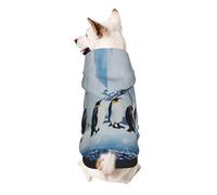 Penguins On The Iceberg Printed Dog Hoodie Soft Dog Sweatshirt Cute Cat Dog Clothes for Small Dogs Kitten Puppy, XS