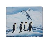 Penguins On The Iceberg Printed Gaming Mouse Pad 12x10 Inches, Non-Slip Rubber Base Laptop Mousepad Desk Mat with Stitched Edges for Gamer, Office, Home