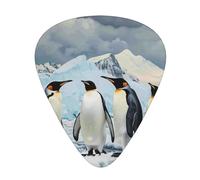 Penguins on the Iceberg Printed Guitar Picks 12-Piece Set - Comfortable, Versatile Plectrum for All Guitar Styles & Players