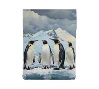 Penguins on the Iceberg Printed Laptop Sleeve Bag 13-Inch - Leather Laptop Sleeve Case Shockproof Protective Computer Cover Bag