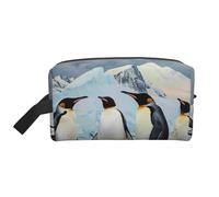 Penguins on The Iceberg Printed Makeup Bag Travel Portable Cosmetic Bag Large Capacity Makeup Case Toiletry Handbag Organiser for Women