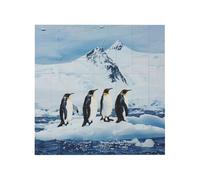 Penguins On The Iceberg Printed Square Jigsaw Puzzle 16x16 CM, Puzzle Challenging Game for Adults Gifts, Family Fun Decorative Wall Decor