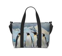Penguins on The Iceberg Printed Travel Bag Duffle Bag for Men Women, Large Water Resistant Gym Bag Weekend Holdall Bag with Shoulder Strap