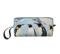 Penguins on The Iceberg Printed Travel Makeup Bag Portable Cosmetic Bag Makeup Case Toiletry Handbag Organiser for Women