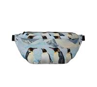 Penguins on The Iceberg Printed Waist Bag Adjustable Bum Bag Lightweight Travel Waist Fanny Pack Belt for Walking Cycling Hiking Travel